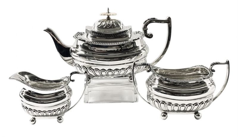 Halls Tea Set Regency Style Walker & Hall Sterling Silver 3 Piece Tea Set, Sheffield ...