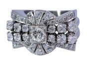 Retro 2.28ct Diamond Bow Motif Ring in Platinum