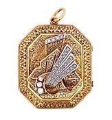 Retro Portuguese .62ct Diamond Locket in 19kt Yellow Gold and Platinum