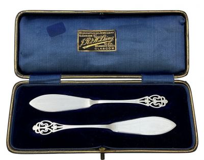Scott & Randle Silver Plate Butter Knives, Retailed By Laings of Glasgow