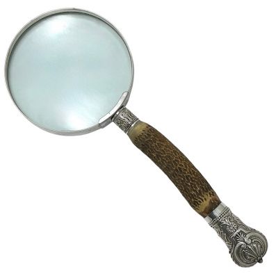 Stag Handled & Silver Plate Magnifying Glass