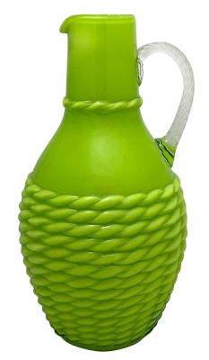Stelvia Opalina Fiorentina Cased Glass Pitcher, Empoli, Italy