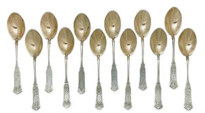 Tiffany & Co. Sterling Silver Ice Cream Spoons, circa 1870-90