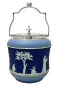 Tri-Colour Wedgwood Jasperware Biscuit Barrel
