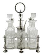 Victorian 6 Bottle Cruet Set, Made By W.W. Harrison, Sheffield England