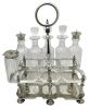 Victorian 6 Bottle Cruet Set, Made By W.W. Harrison, Sheffield England
