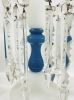 Victorian Blue & White Opaline Lustres