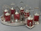 Victorian Cranberry Pickle Castors