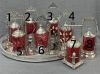 Victorian Cranberry Pickle Castors