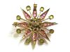 Victorian Multi Gemstone Starburst 9kt Brooch Pendant