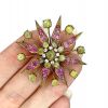 Victorian Multi Gemstone Starburst 9kt Brooch Pendant