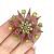 Victorian Multi Gemstone Starburst 9kt Brooch Pendant