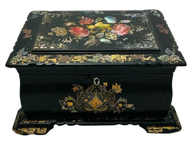 Victorian Papier Mache Tea Caddy
