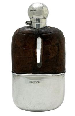 Victorian Sterling Silver Hip Flask, Birmingham 1899