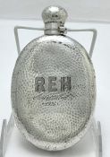 Victorian Sterling Silver Hip Flask, London 1886