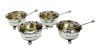 Victorian Sterling Silver Salt Cellars & Spoons, Walker & Hall Sheffield 1889-90