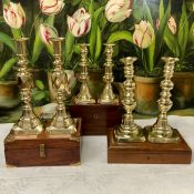 Victorian and Vintage Brass Candlesticks 