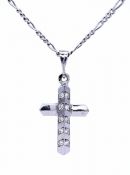Vintage .25ct Diamond 14kt Cross Necklace