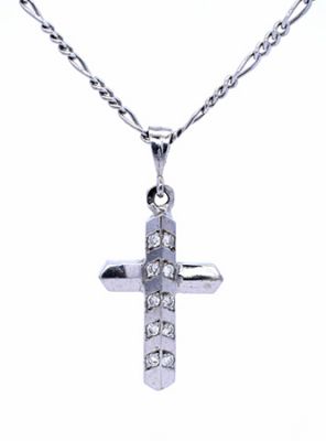 Vintage .25ct Diamond 14kt Cross Necklace