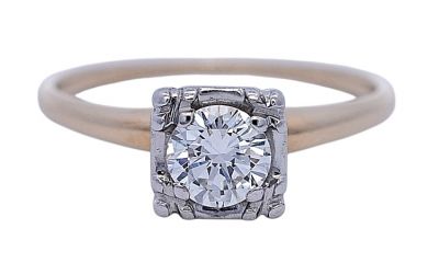 Vintage .40ct Diamond Solitaire 14kt Engagement Ring