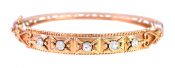 Vintage .44ct Diamond Etruscan Bangle in 14kt Yellow Gold