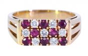 Vintage .56ct Ruby and Diamond Ring in 14kt Yellow Gold