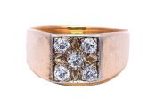 Vintage .59ct Diamond 14kt Gents Ring