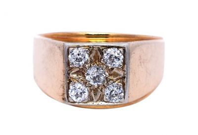 Vintage .59ct Diamond 14kt Gents Ring