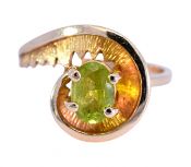 Vintage .71ct Peridot Ring in 14kt Yellow Gold