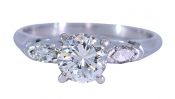 Vintage .89ct Diamond Engagement Ring in Platinum