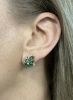 Vintage 1.37ct Emerald and Diamond Earrings in 18kt Yellow Gold
