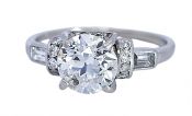 Vintage 1.80ct Old European Cut Diamond Platinum Engagement Ring