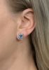 Vintage 1.88ct Aquamarine and Diamond Earrings in 18kt Yellow Gold