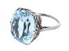 Vintage 17.65ct Aquamarine Ring in 9kt White Gold
