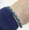 Vintage 17.67ct Turquoise and Diamond Bracelet in 18kt White Gold 