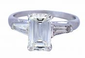 Vintage 2.09ct Emerald Cut Diamond Engagement Ring in Platinum