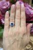 Vintage 2.31ct Sapphire and Diamond 14kt Cluster Engagement Ring