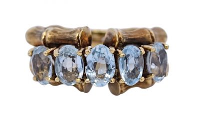 Vintage 2.72ct Aquamarine 18kt Ring