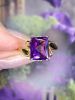 Vintage 5.11ct Synthetic Colour Change Sapphire Ring in 10kt Yellow Gold
