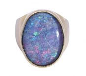 Vintage 9.40ct Opal Doublet Ring in 14kt Yellow Gold