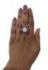 Vintage 9.66ct Moonstone and Diamond Ring in 18kt Yellow Gold and Silver