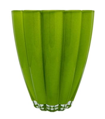 Vintage Apple Green Cased Glass Vase