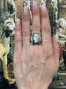 Vintage Banded Agate Cameo Ring in 14kt Yellow Gold