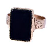 Vintage Banded Agate Ring in 9kt Rose Gold