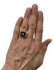 Vintage Black Onyx Initial Ring in 10kt Yellow Gold