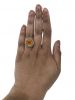 Vintage 7.04ct Citrine and Seed Pearl Ring in 10kt Yellow Gold