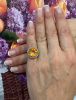 Vintage 7.04ct Citrine and Seed Pearl Ring in 10kt Yellow Gold