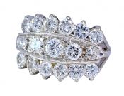 Vintage 2.72ct Diamond Cluster Ring in 14kt White Gold