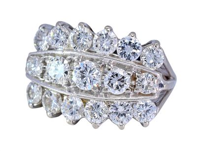 Vintage 2.72ct Diamond Cluster Ring in 14kt White Gold