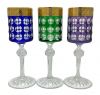 Vintage Multi-Coloured Crystal Josephinenhutte Wine Goblets